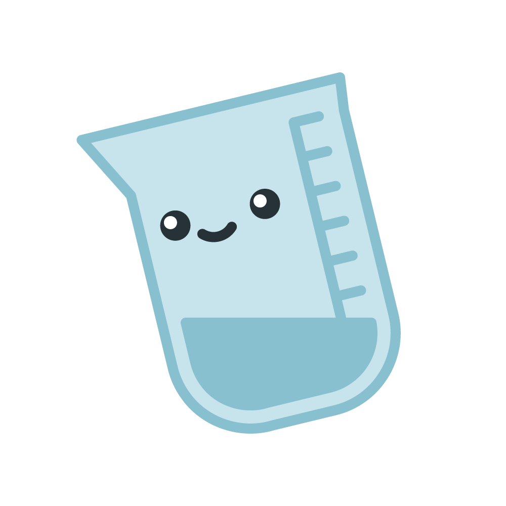 A beaker with water and a smile